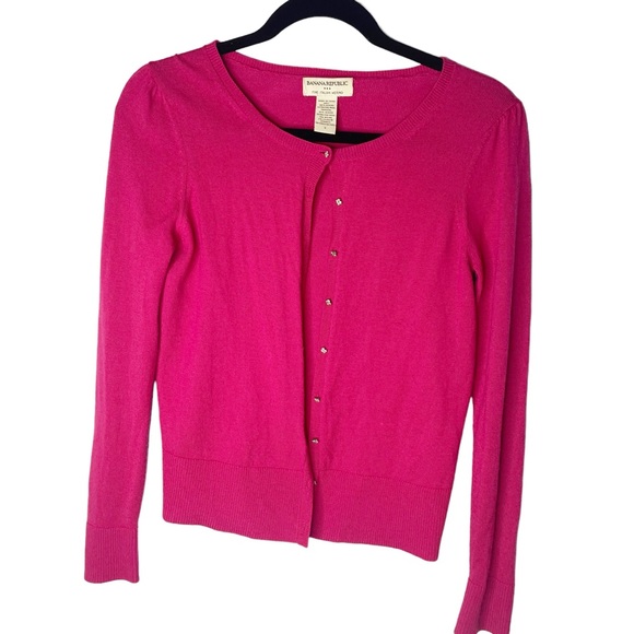 Banana Republic Sweaters - BANANA REPUBLIC women's pink jewel button cardigan sweater SZ S